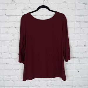 NWOT Halogen 3/4 Sleeve Cotton Top, Size 1X